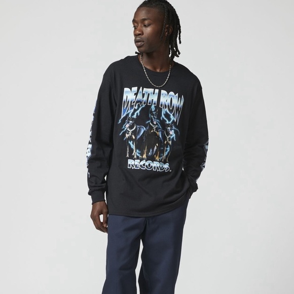 Death Row Records Tee Long Sleeve Shirt Doberman Medium NWT Official Merchandise - Picture 13 of 17